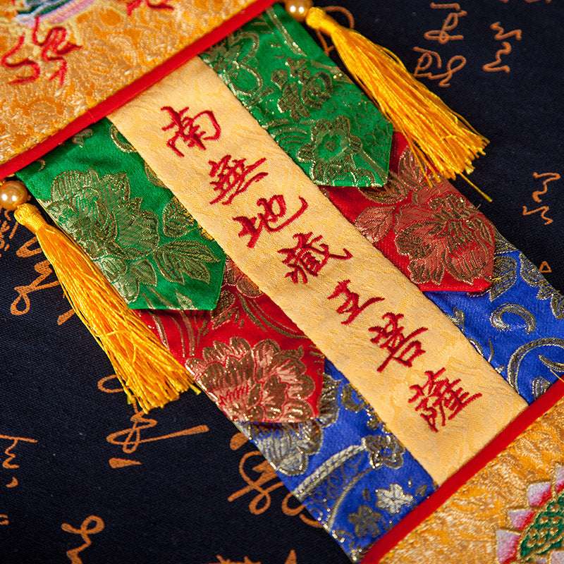 Sacred Tibetan Prayer Flags Embroidered with Six Bodhisattvas