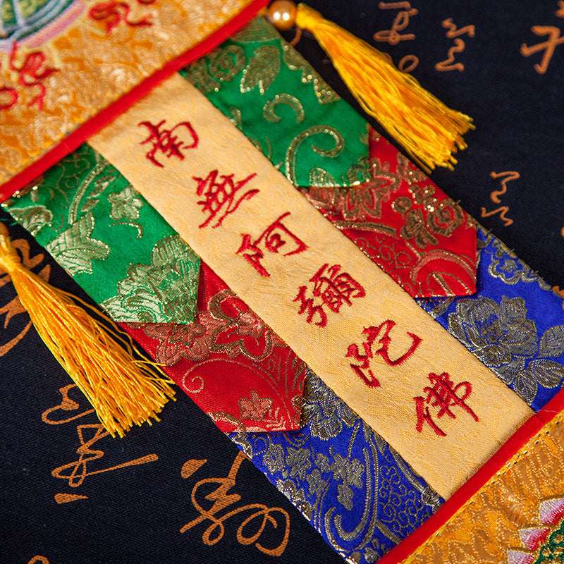 Sacred Tibetan Prayer Flags Embroidered with Six Bodhisattvas