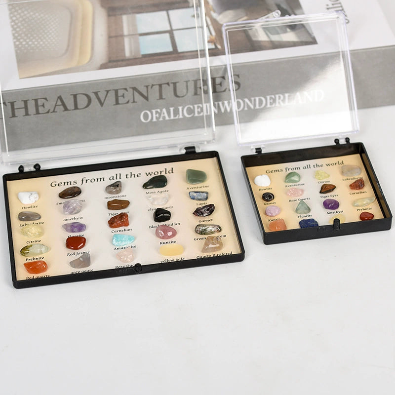 Global Gemstone Collection – 20 Natural Stones for Spiritual Healing & Meditation Display