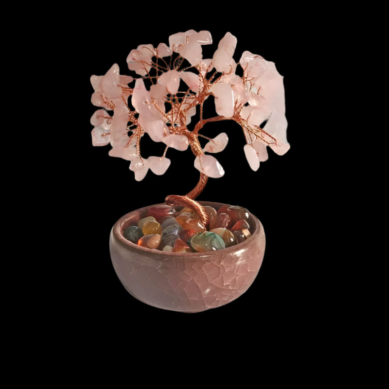 Feng Shui Crystal Money Tree – Wealth & Harmony in Ceramic Bowl