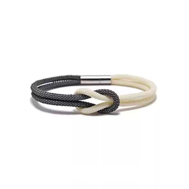 Tibetan Knot Cord Bracelet with Titanium Steel Magnetic Clasp