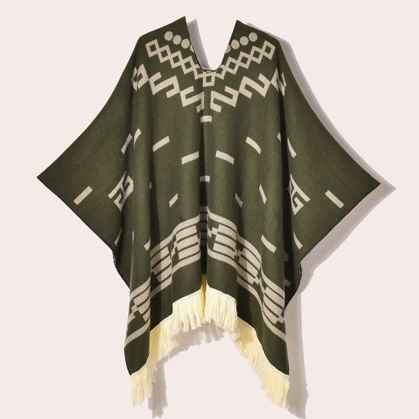 Tibetan Ethnic Fringed Shawl Cape – A Blend of Tradition and Spiritual Elegance