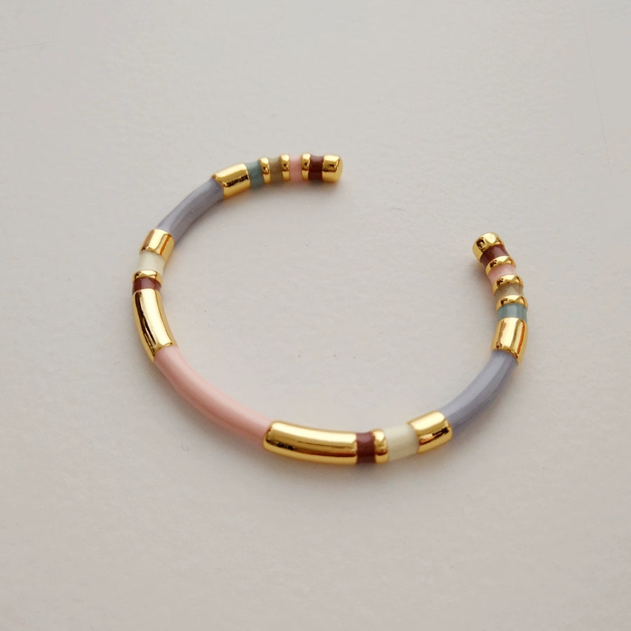 Ensō East® Colorful Enamel Cuff Bracelet with Gold Accents