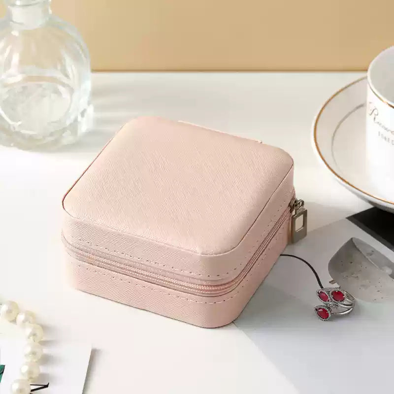 Portable Vintage Pattern Jewelry Box with Organizers