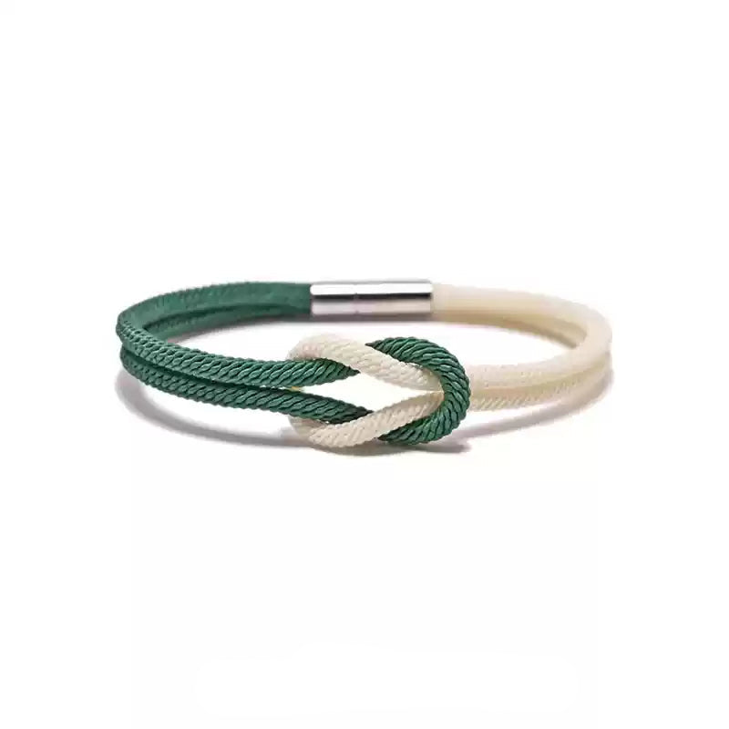 Tibetan Knot Cord Bracelet with Titanium Steel Magnetic Clasp