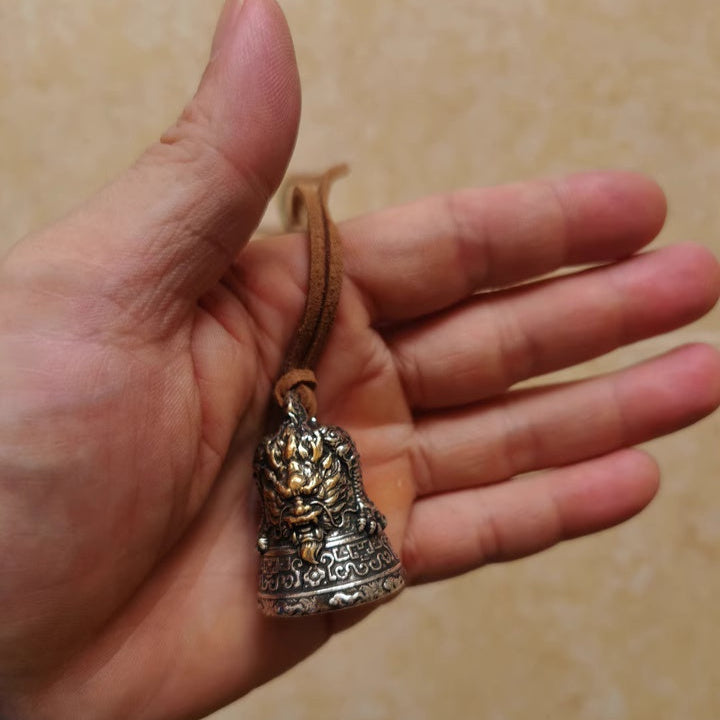 Fulong Bell Pendant – Pulao White Brass and Yellow Brass Keychain or Necklace