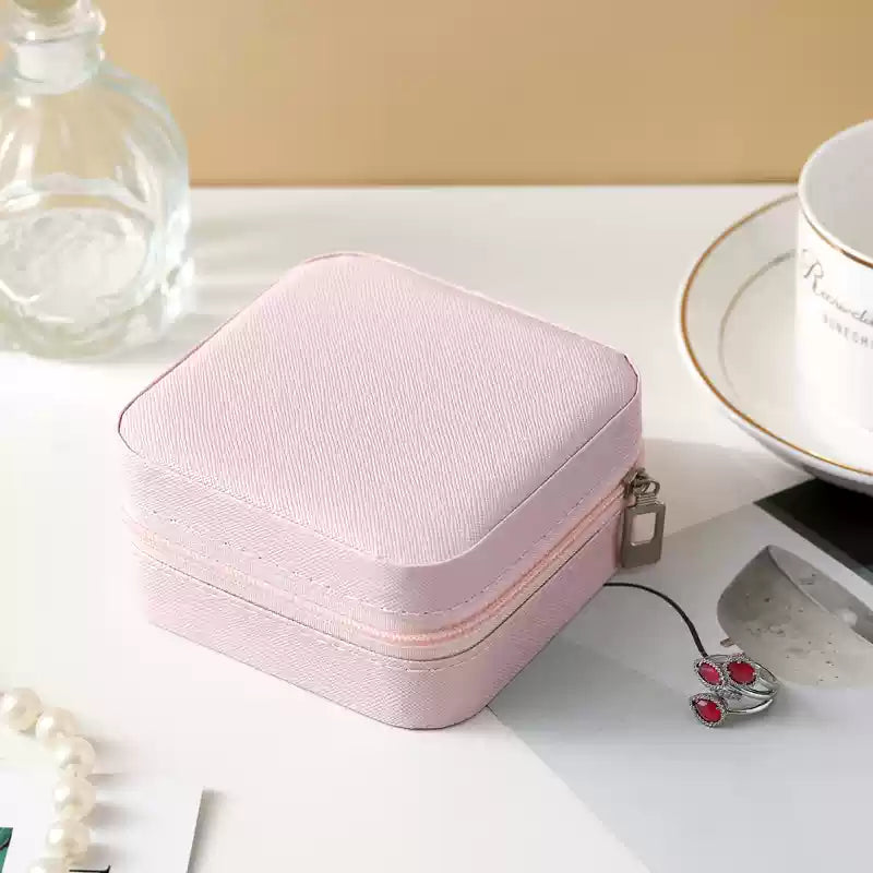 Portable Vintage Pattern Jewelry Box with Organizers
