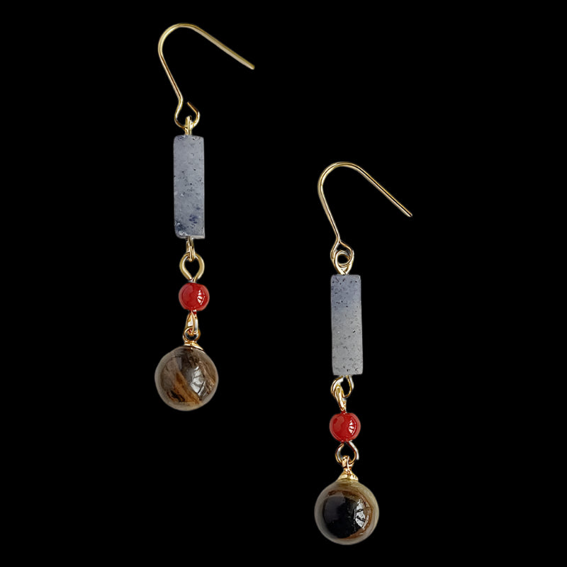 Vintage Tiger’s Eye Earrings – Timeless Elegance with Natural Energy