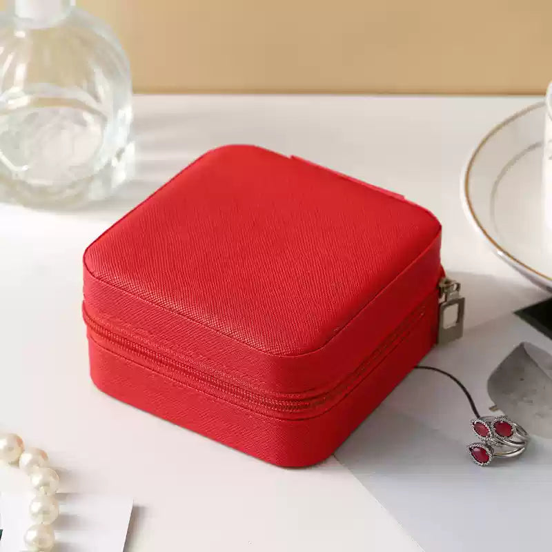 Portable Vintage Pattern Jewelry Box with Organizers