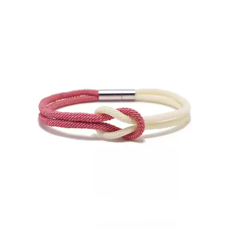 Tibetan Knot Cord Bracelet with Titanium Steel Magnetic Clasp