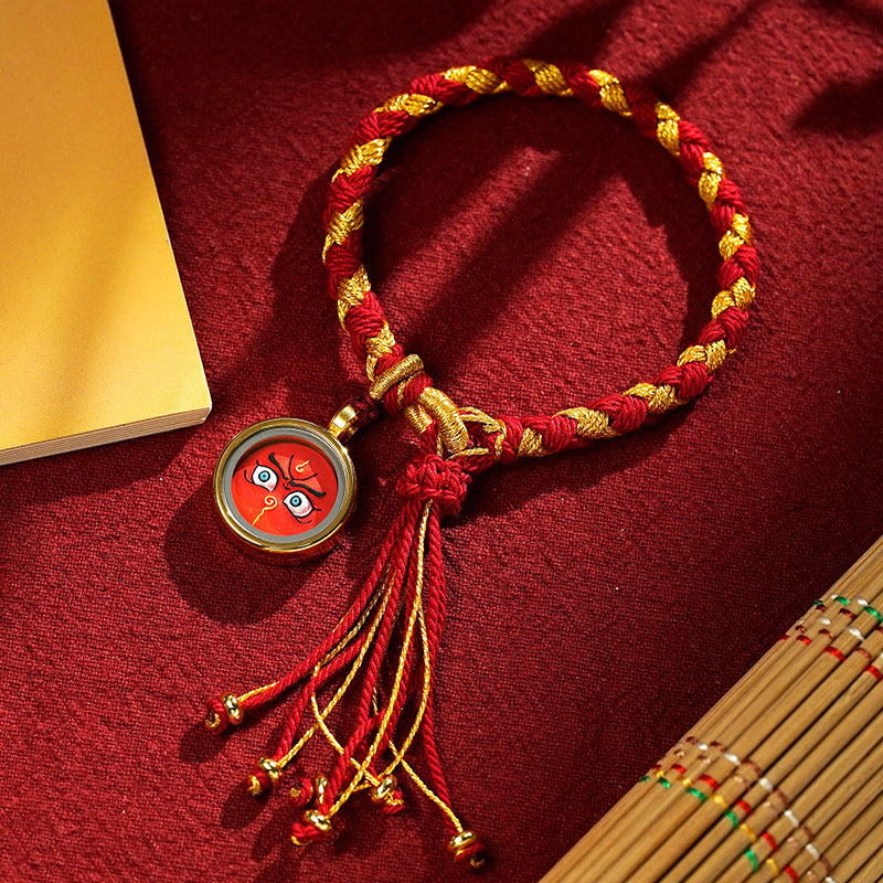 Braids of the Sacred® Tibetan Dragon Scale Knot Five Deity Eye Bracelet