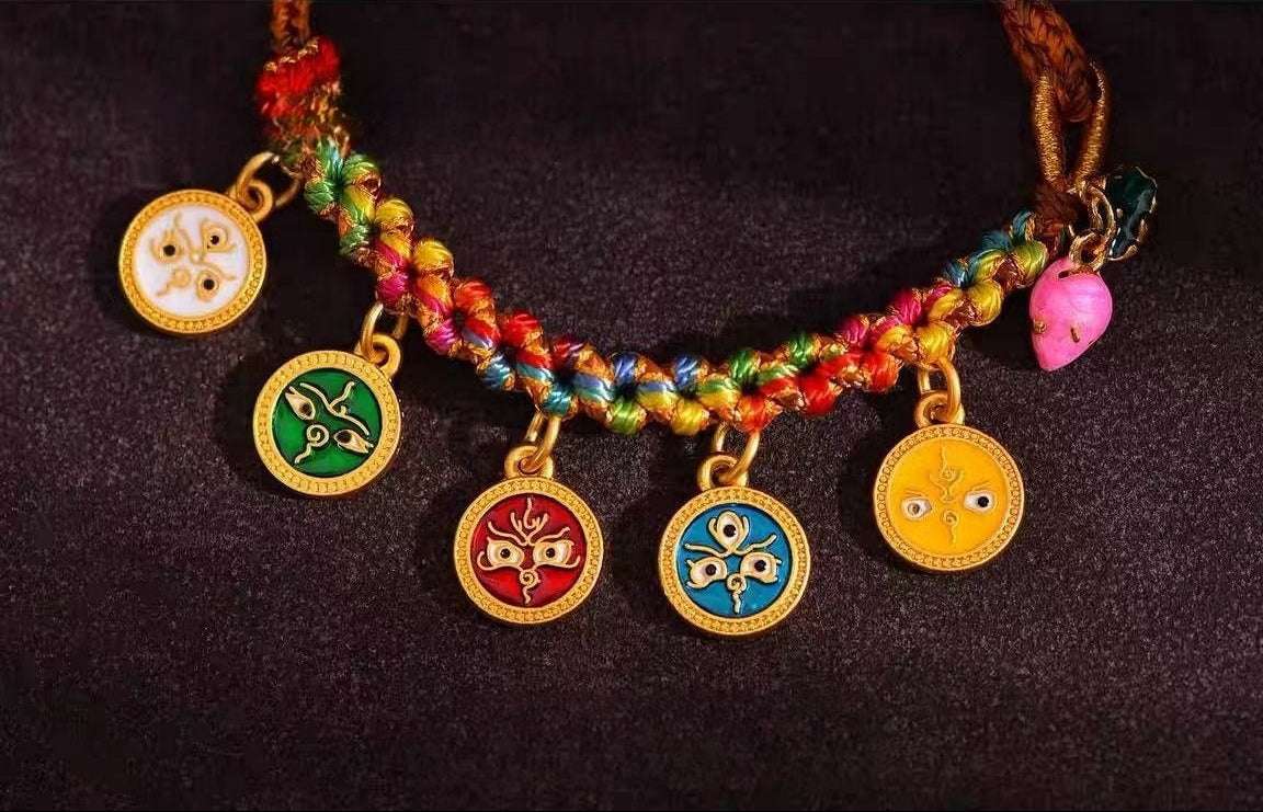 Tibetan Woven Five-Way Wealth God Bracelet