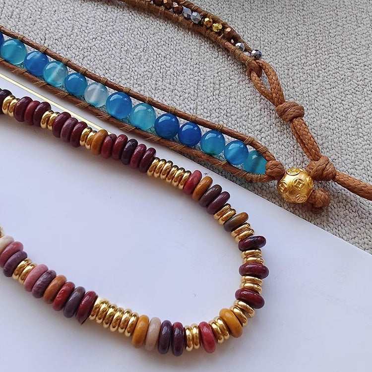 Pastel Reverie® Double-Layered Turquoise & Jade Beaded Choker Necklace