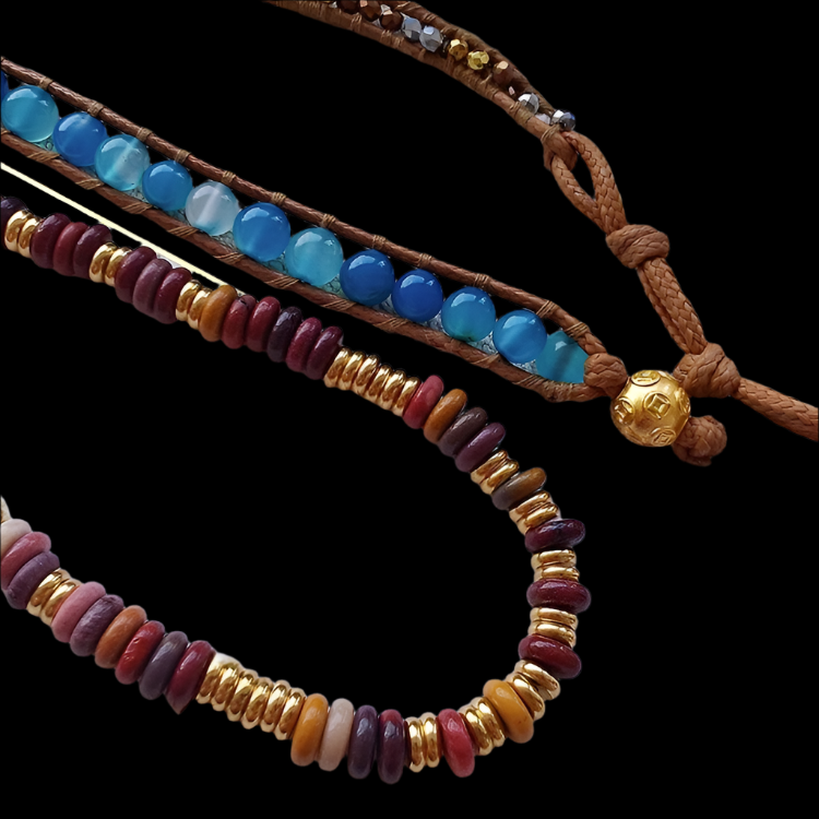 Pastel Reverie® Double-Layered Turquoise & Jade Beaded Choker Necklace