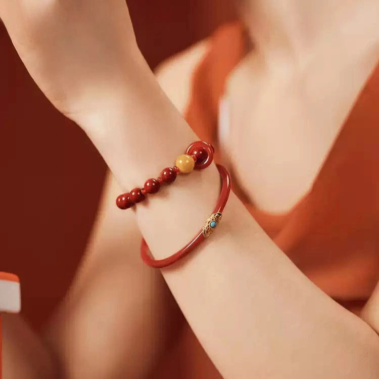 Garden of Empresses® Agate Bracelet with Gold and Turquoise Inlay