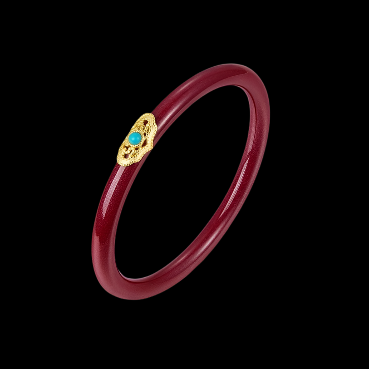 Garden of Empresses® Agate Bracelet with Gold and Turquoise Inlay