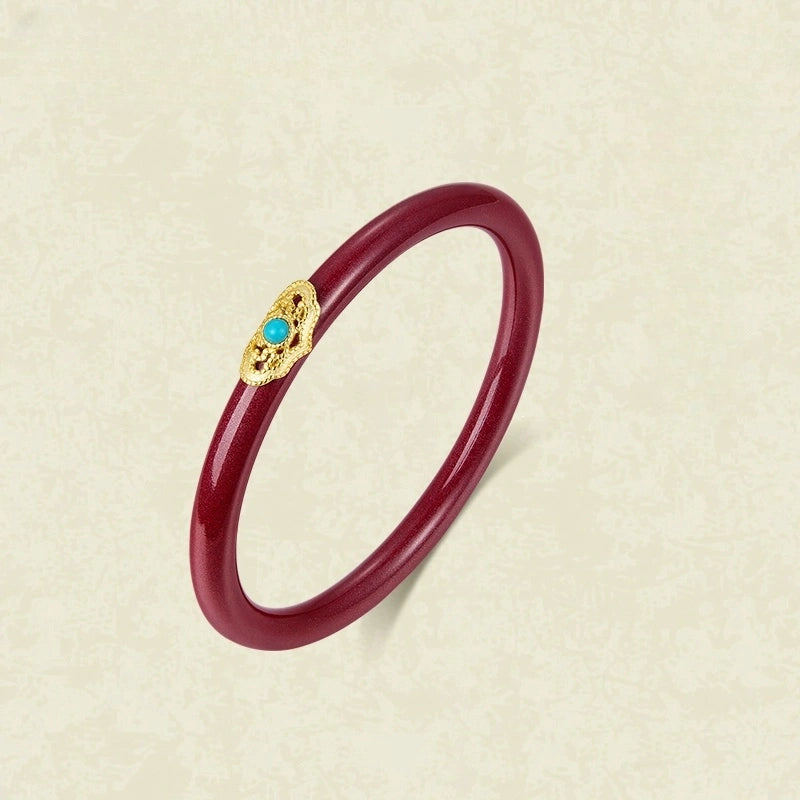 Garden of Empresses® Agate Bracelet with Gold and Turquoise Inlay
