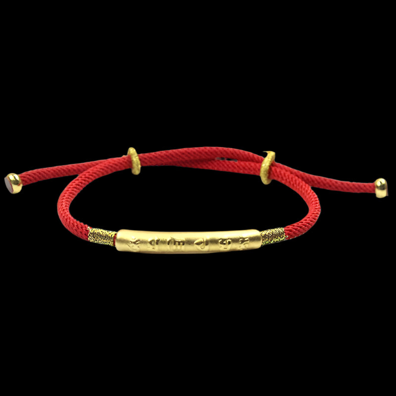Tibetan Red String Bracelet - Buddhist Lucky Charm