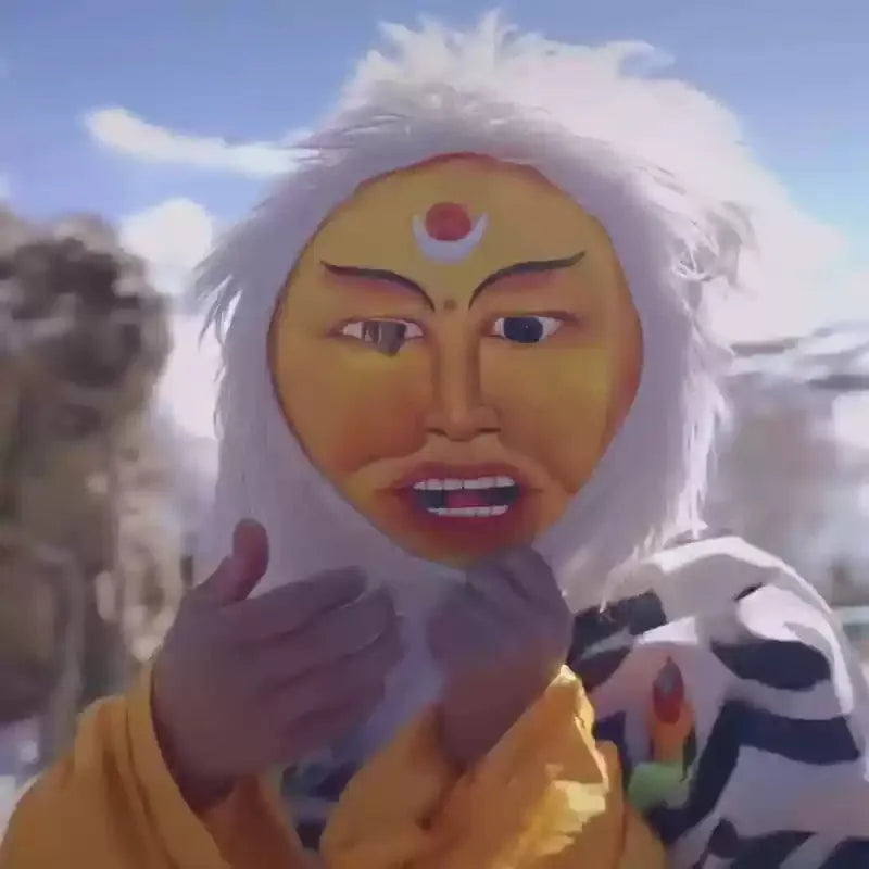 Traditional Tibetan Mask from Lithang Tibetan Opera - Handcrafted Kham Tibetan Drama Masks
