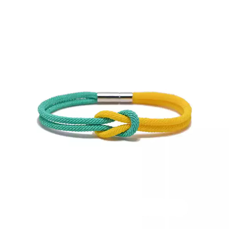 Tibetan Knot Cord Bracelet with Titanium Steel Magnetic Clasp