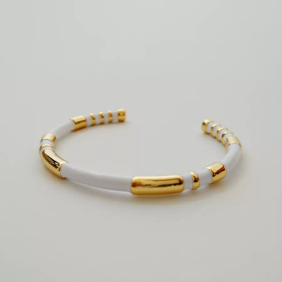 Ensō East® Colorful Enamel Cuff Bracelet with Gold Accents