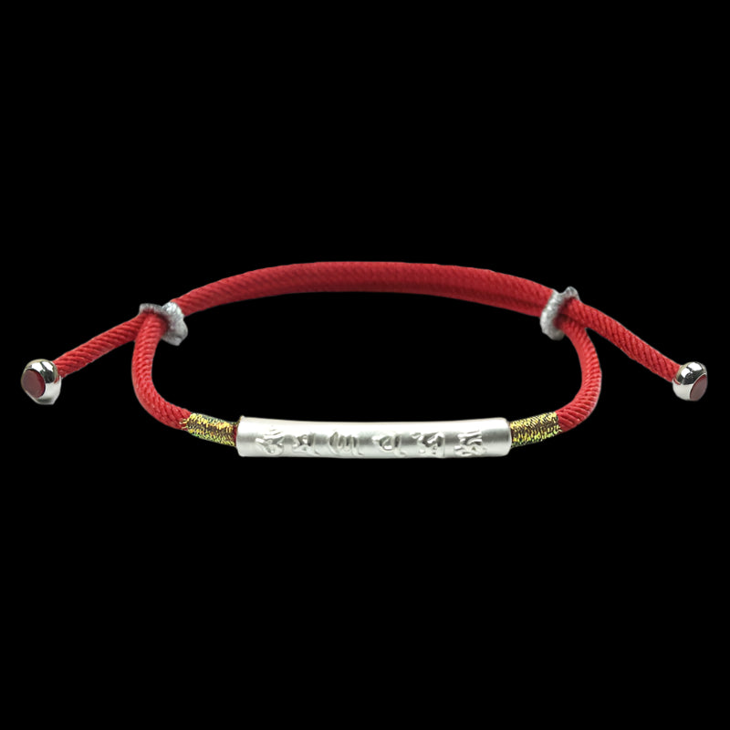 Tibetan Red String Bracelet - Buddhist Lucky Charm