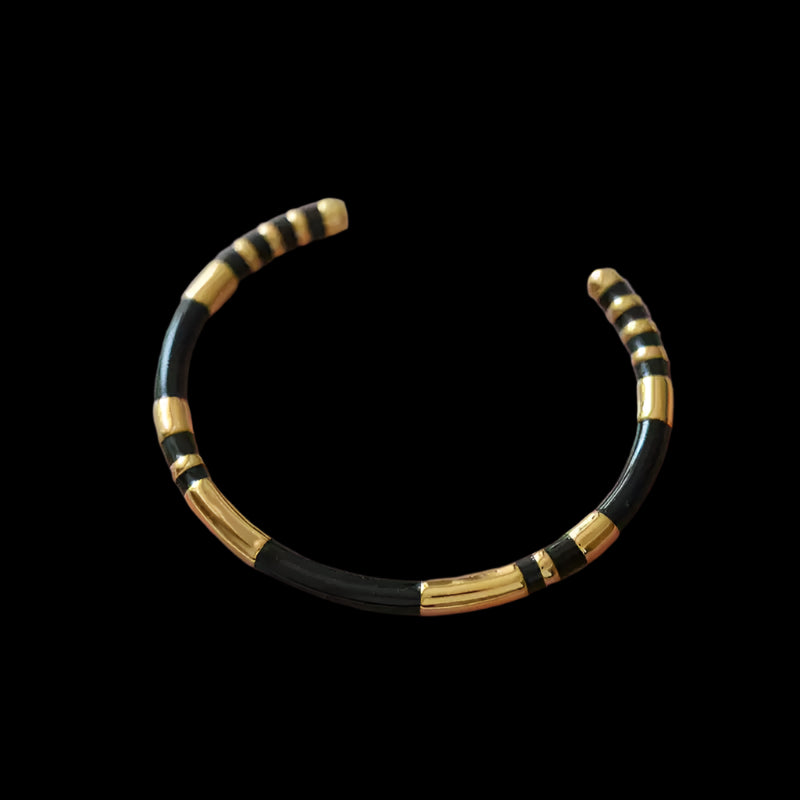 Ensō East® Colorful Enamel Cuff Bracelet with Gold Accents
