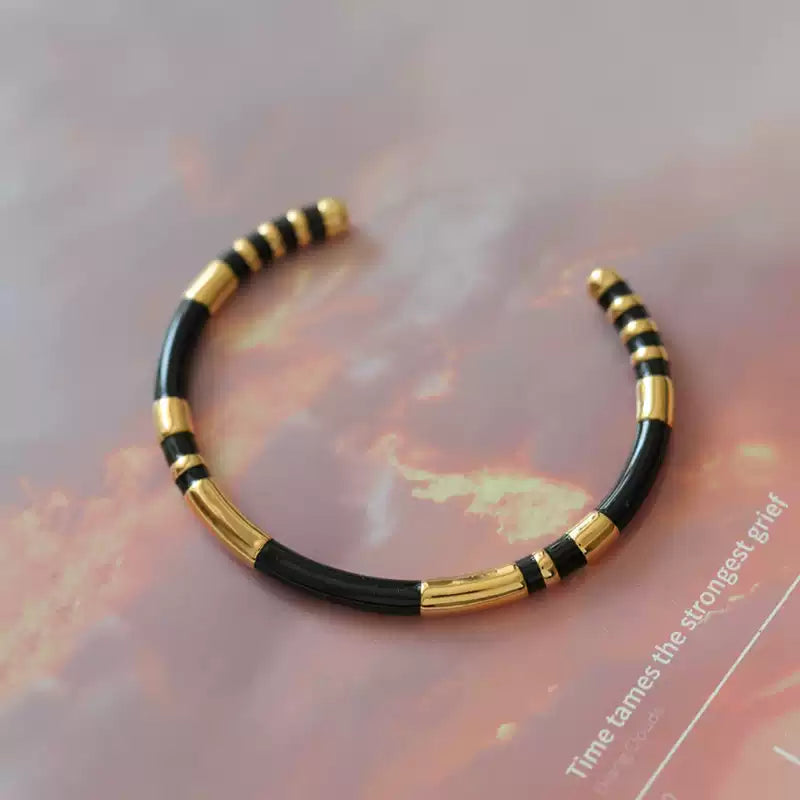 Ensō East® Colorful Enamel Cuff Bracelet with Gold Accents