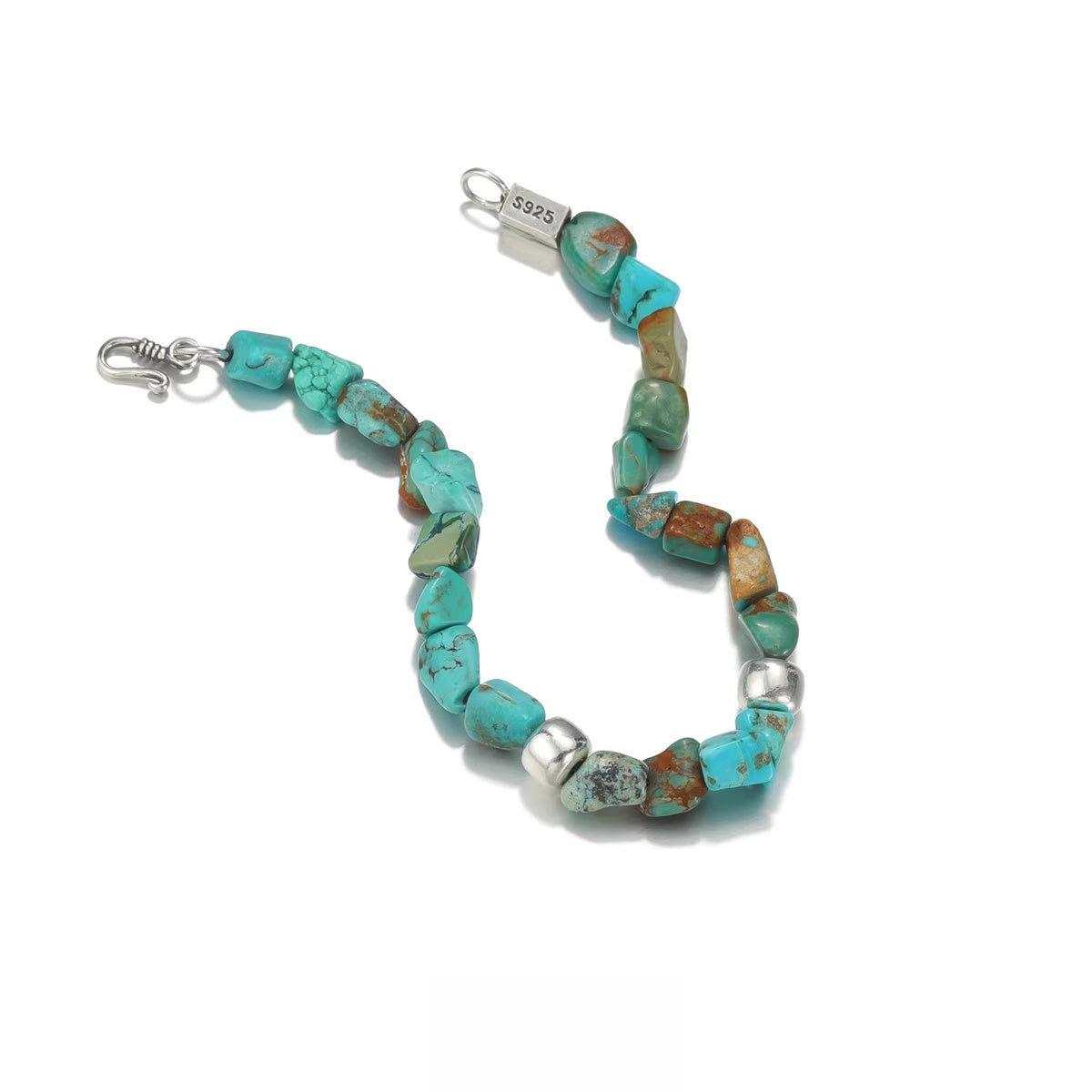Sterling Silver & Turquoise Beaded Bracelet – Healing and Protection