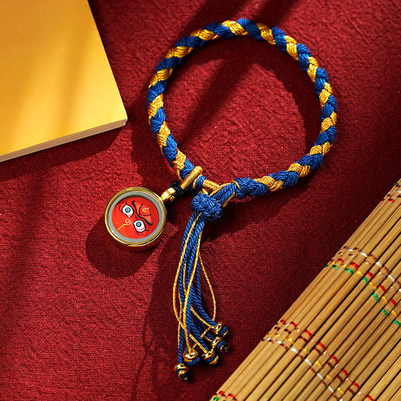 Braids of the Sacred® Tibetan Dragon Scale Knot Five Deity Eye Bracelet