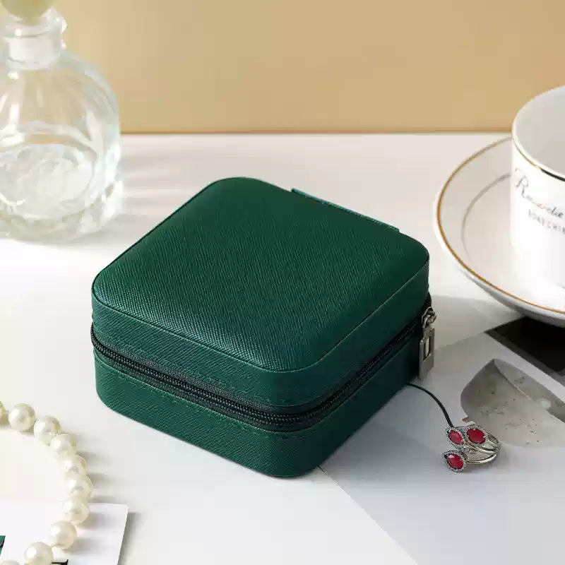 Portable Vintage Pattern Jewelry Box with Organizers