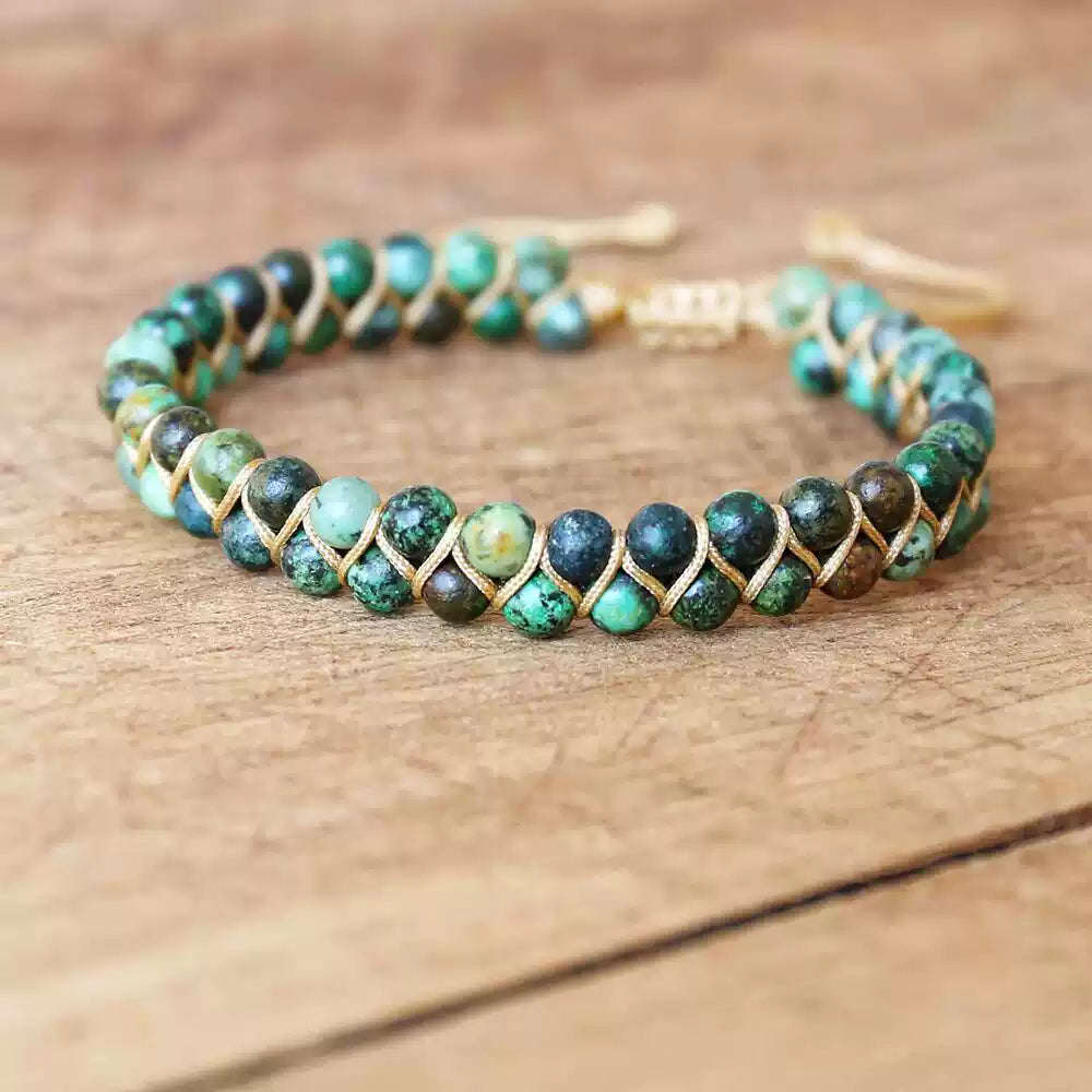 Pastel Reverie® Tibetan Double Layer Bracelet with Natural Stone & Hand-Knotting