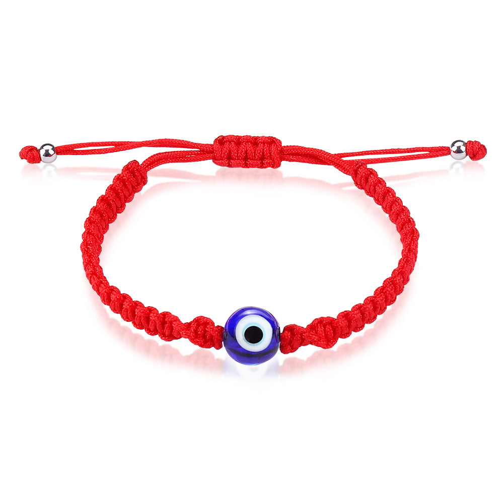 Adjustable Evil Eye Cord Bracelet – Tibetan Red & Black Design