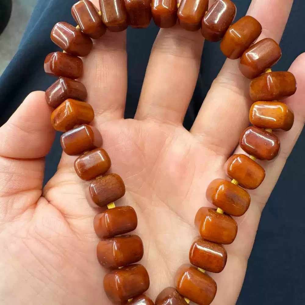 Tibetan Camel Bone Bracelet with Natural Irregular Square Beads