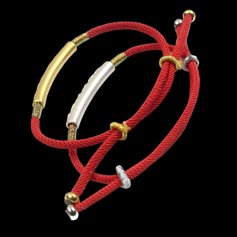Tibetan Red String Bracelet - Buddhist Lucky Charm