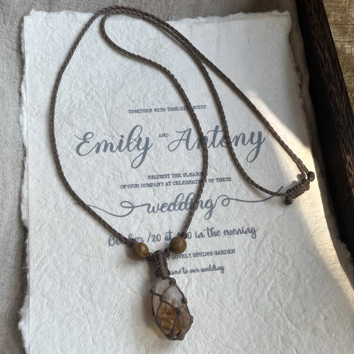 Natural Yellow Quartz Raw Crystal Pendant Necklace - Vintage Choker