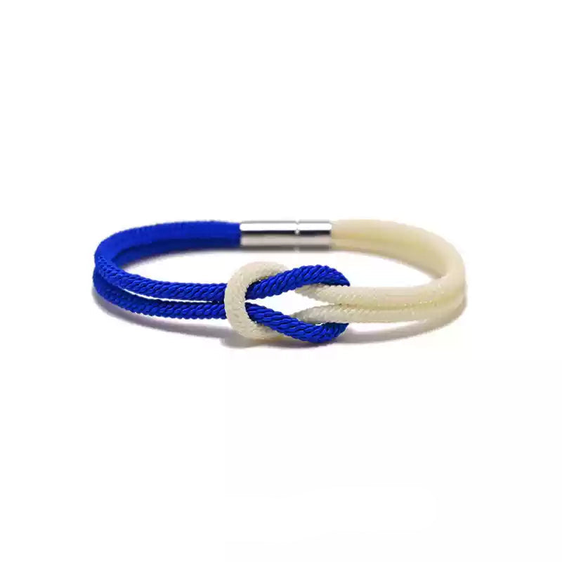 Tibetan Knot Cord Bracelet with Titanium Steel Magnetic Clasp