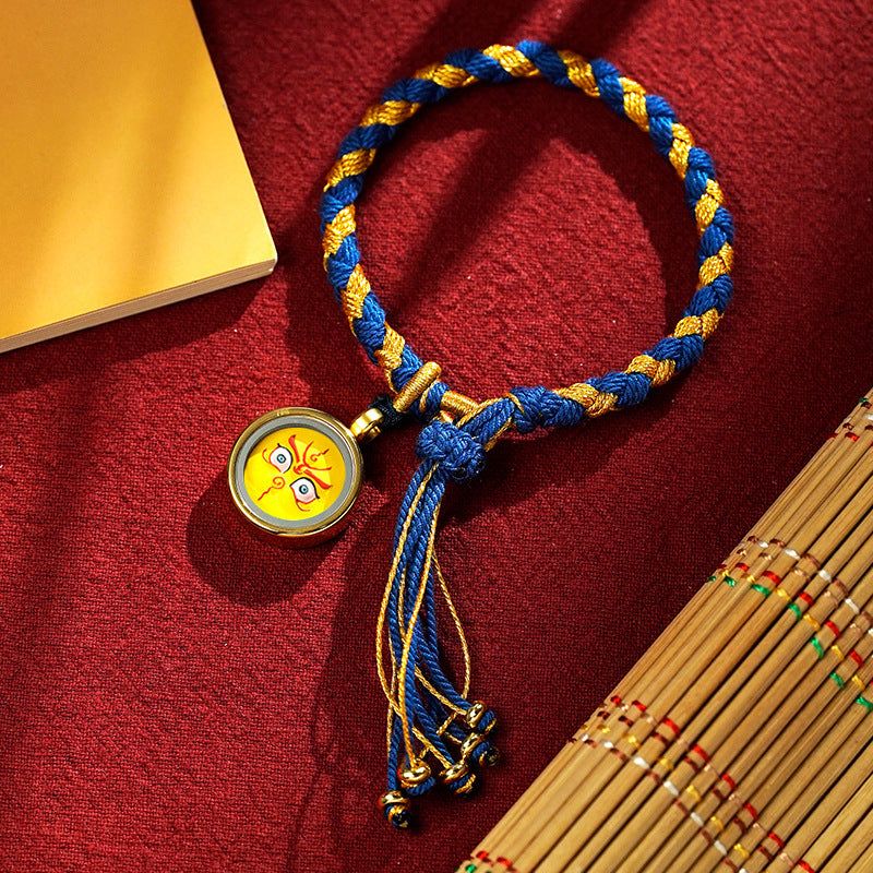 Braids of the Sacred® Tibetan Dragon Scale Knot Five Deity Eye Bracelet