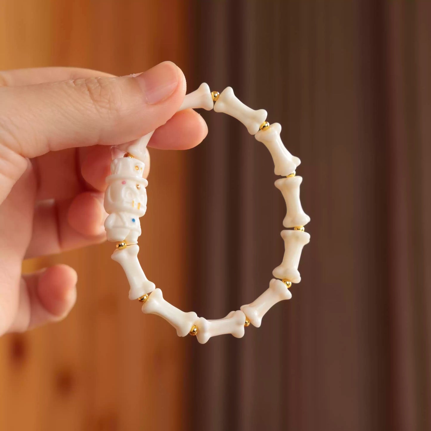 Funky Punky® Tibetan Camel Bone Bracelet with Carved Magician Bead