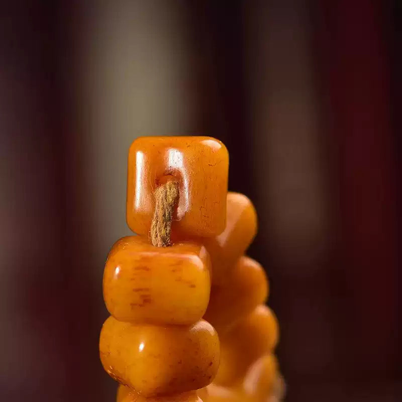 Tibetan Camel Bone Bracelet with Natural Irregular Square Beads