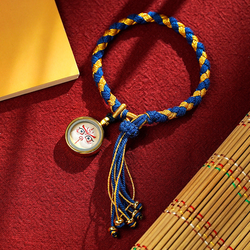 Braids of the Sacred® Tibetan Dragon Scale Knot Five Deity Eye Bracelet