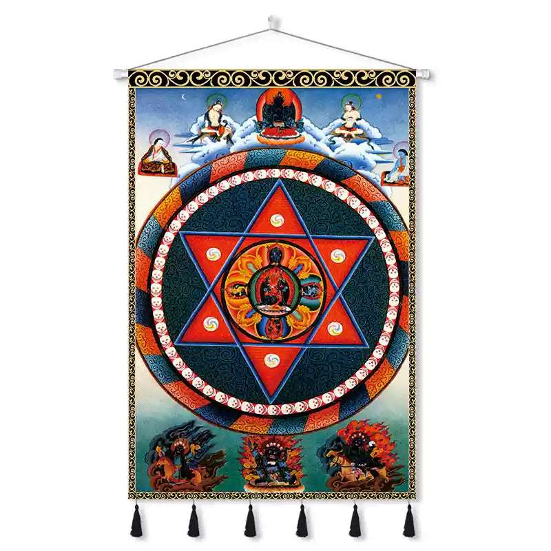 Tibetan Thangka Wall Hangings – Sacred Mandala Tapestries for Spiritual Growth and Blessings