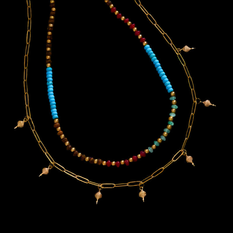 Pastel Reverie® Tibetan Double-Layer Turquoise Necklace