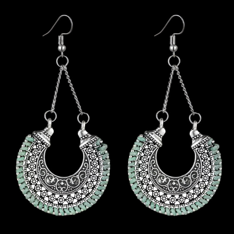 Handcrafted Tibetan Wire-Wrapped Earrings – Traditional Beauty and Spiritual Symbolism