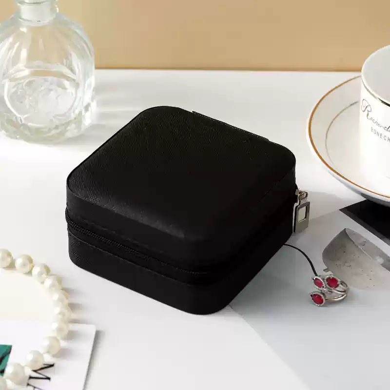 Portable Vintage Pattern Jewelry Box with Organizers