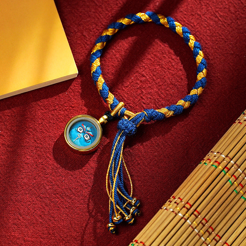 Braids of the Sacred® Tibetan Dragon Scale Knot Five Deity Eye Bracelet