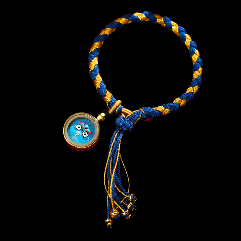 Braids of the Sacred® Tibetan Dragon Scale Knot Five Deity Eye Bracelet