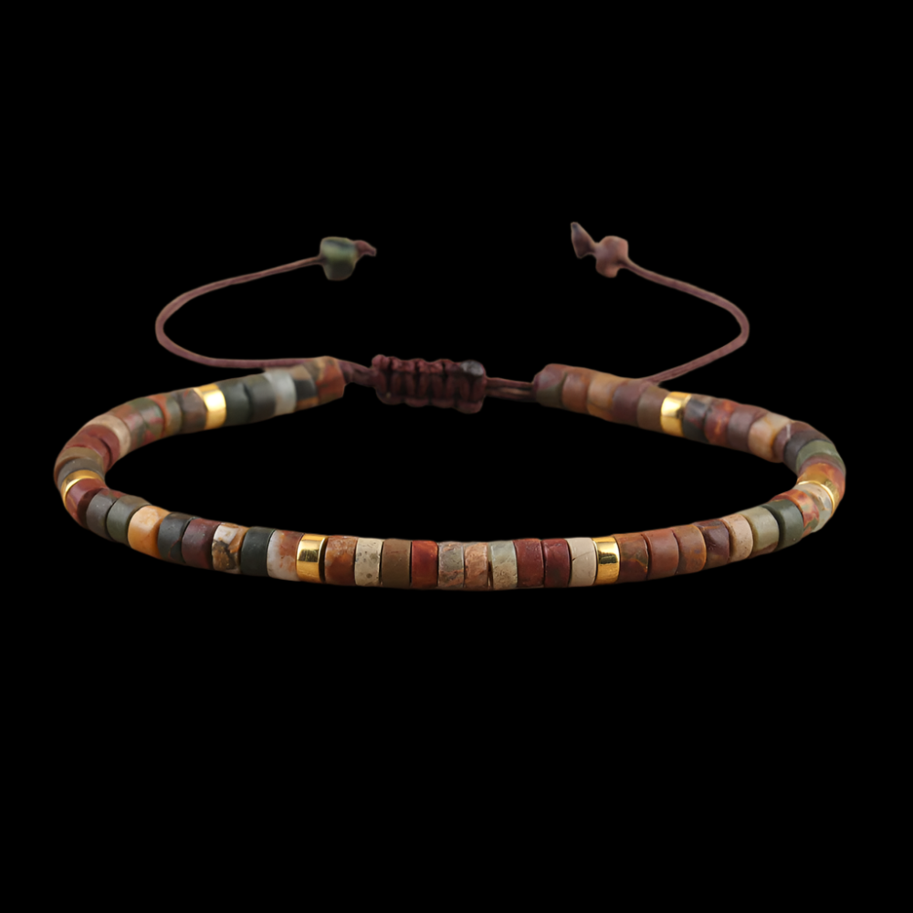 Braided Tibetan-Inspired Narrow Cuff Bracelet in Silver and Gold