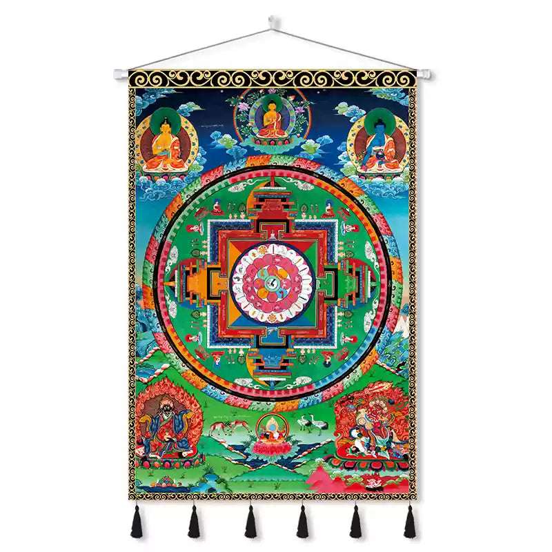 Tibetan Thangka Wall Hangings – Sacred Mandala Tapestries for Spiritual Growth and Blessings