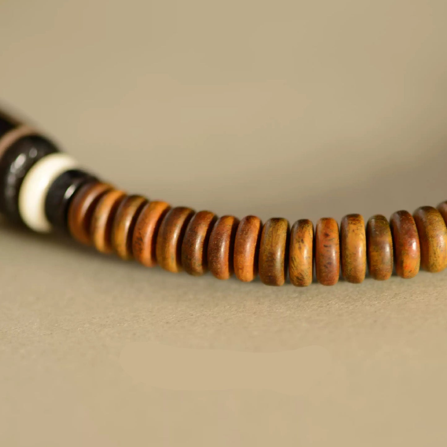 Tibetan Double-Layer Nine-Eyed Dzi Bracelet with Green Sandalwood